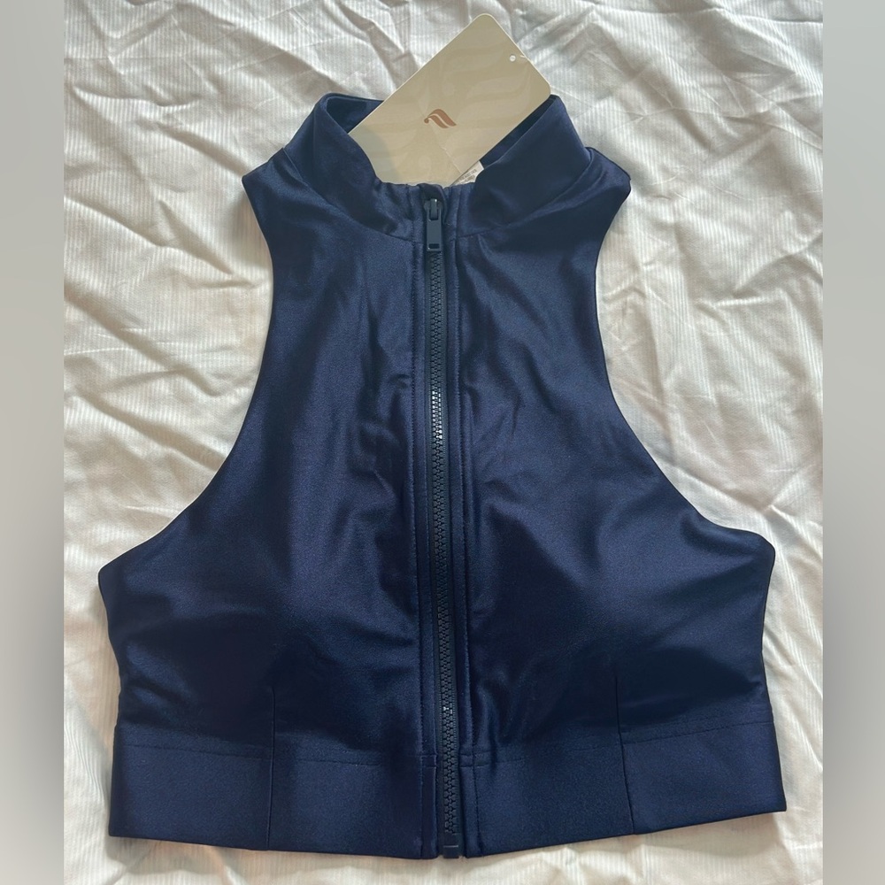 Fabletics Leilani Zip-Front Built-in Bra Tank NWT